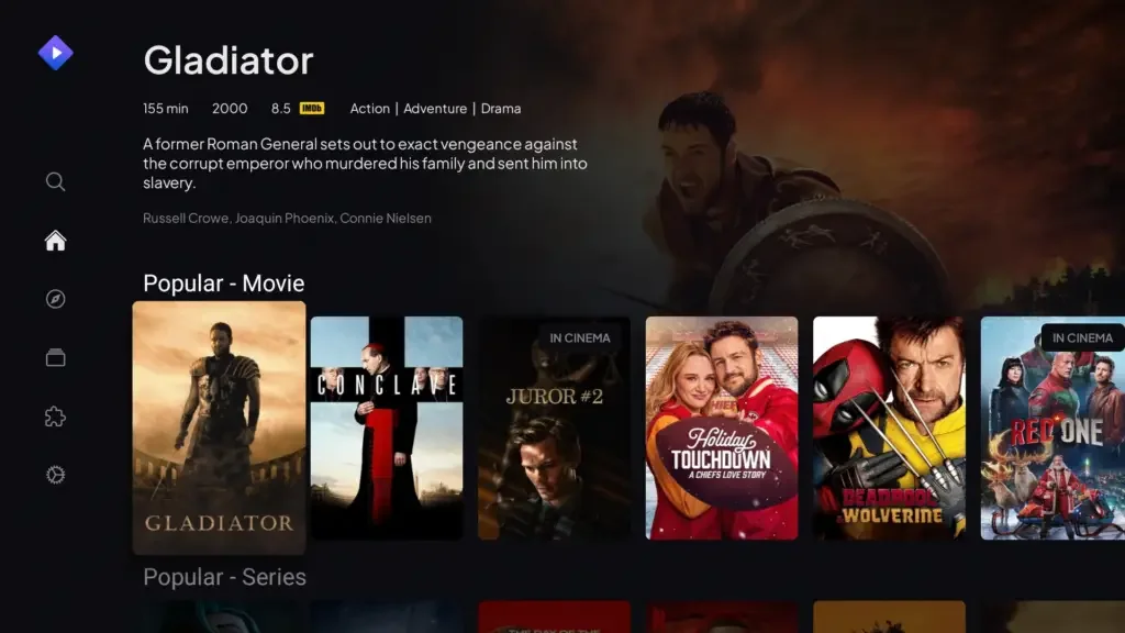 Stremio (VOD) IPTV app screenshot